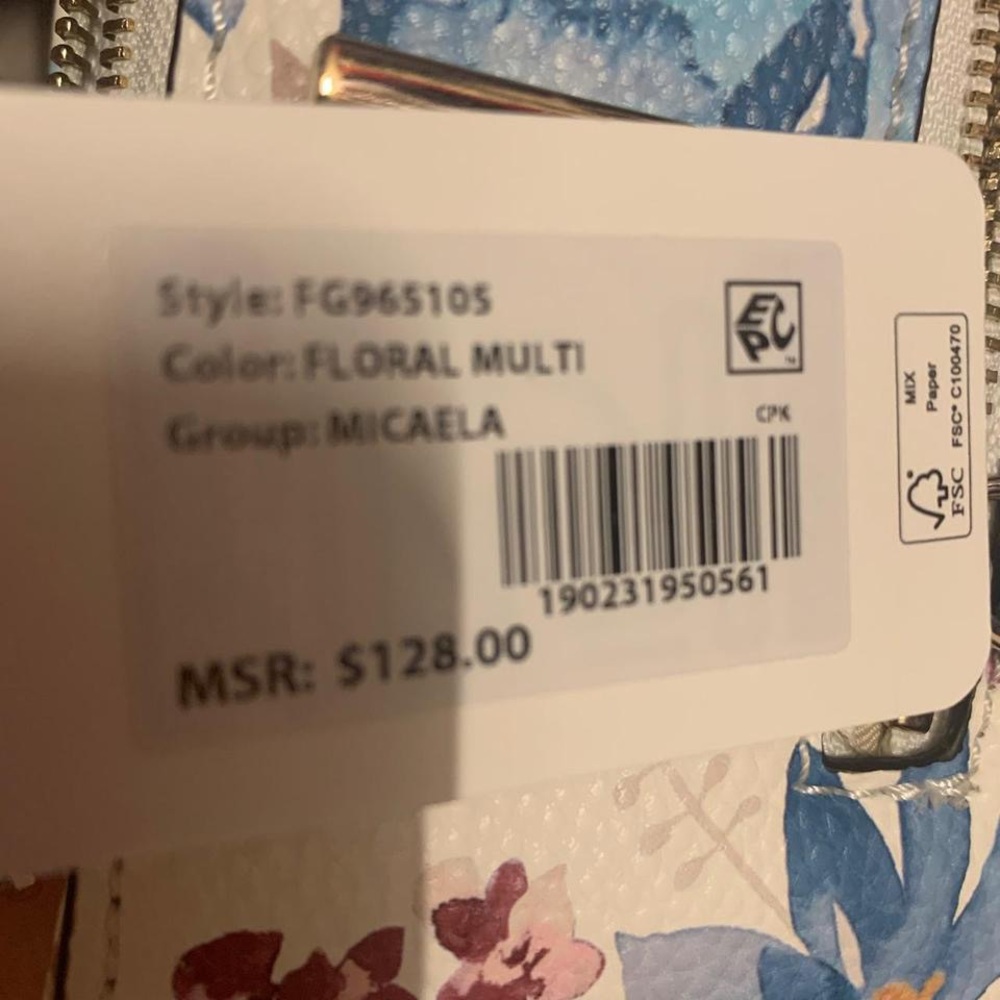 NWT Guess Blue White Floral Shoulder Bag - Picture 5 of 6